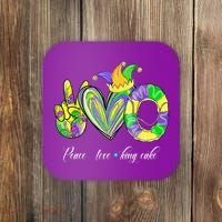 Peace Love King Cake Mardi Gras Coaster thumb 0