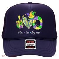 Peace Love King Cake Mardi Gras Hat thumb 0