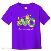 Peace Love King Cake Mardi Gras Toddler T-Shirt thumb 0