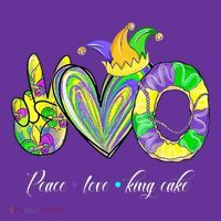 Peace Love King Cake Mardi Gras Toddler T-Shirt thumb 4