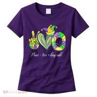 Peace Love King Cake Mardi Gras Women's T-Shirt thumb 0
