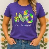 Peace Love King Cake Mardi Gras Women's T-Shirt thumb 2