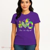 Peace Love King Cake Mardi Gras Women's T-Shirt thumb 4