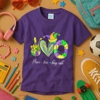 Peace Love King Cake Mardi Gras Kids T-Shirt thumb 3
