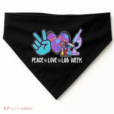 Peace Love Lab Week Science Fan USA-Made Doggie Bandana