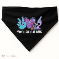 Peace Love Lab Week Science Fan USA-Made Doggie Bandana thumb 0