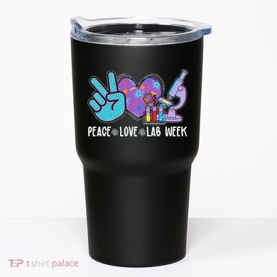 Peace Love Lab Week Science Fan Tumbler