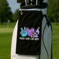 Peace Love Lab Week Science Fan Golf Towel thumb 2