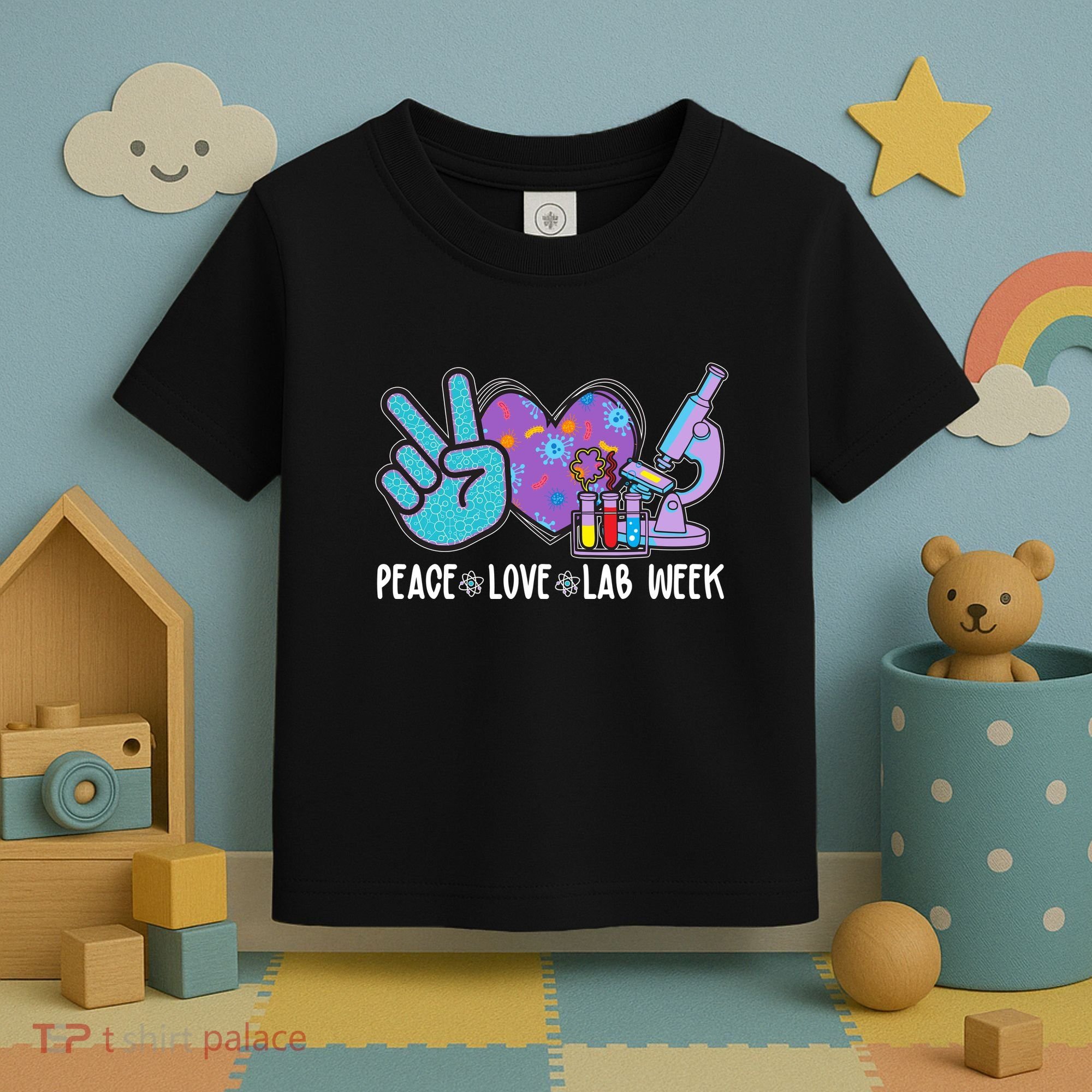Peace Love Lab Week Science Fan Toddler T-Shirt