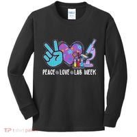 Peace Love Lab Week Science Fan Kids Long Sleeve Shirt thumb 0