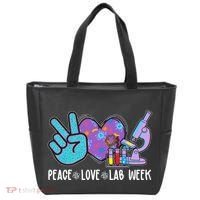 Peace Love Lab Week Science Fan Tote Bag thumb 0
