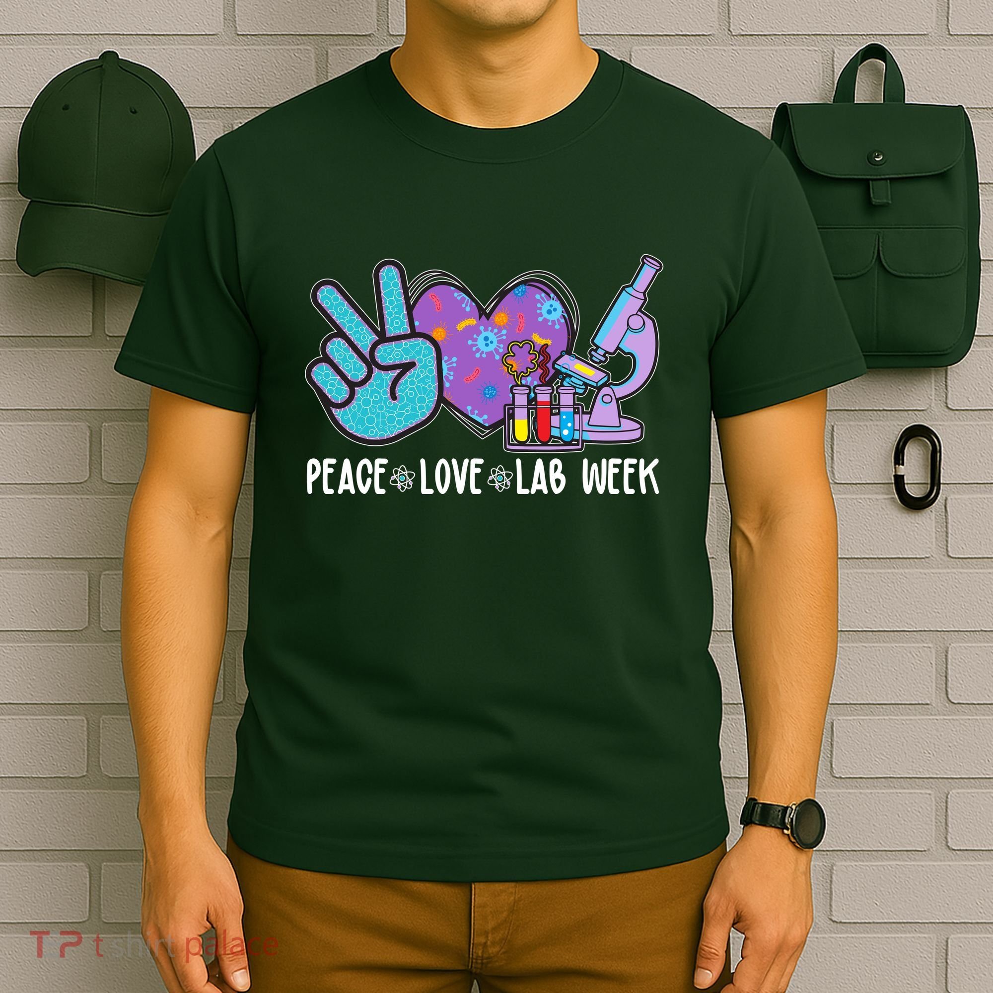 Peace Love Lab Week Science Fan T-Shirt