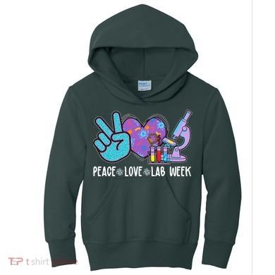 Peace Love Lab Week Science Fan Kids Hoodie