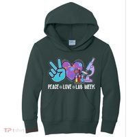 Peace Love Lab Week Science Fan Kids Hoodie thumb 0