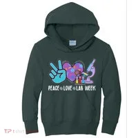 Peace Love Lab Week Science Fan Kids Hoodie thumb 0