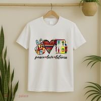 Peace Love Lottery Mexican Bingo Cards Latina Power Mexicana T-Shirt thumb 2