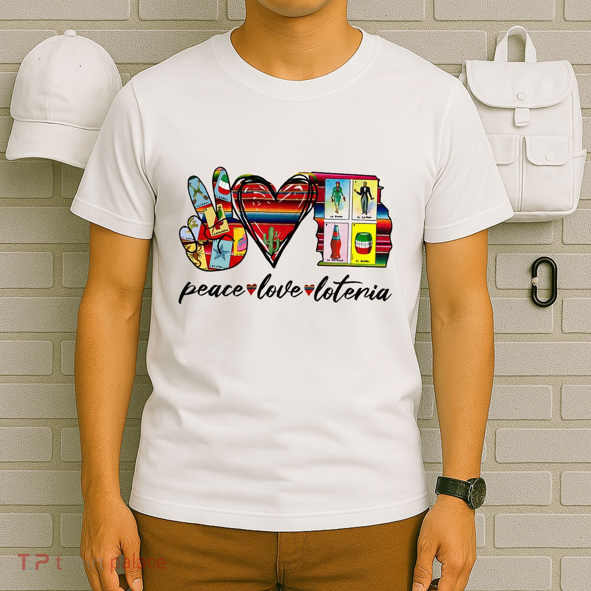 Peace Love Lottery Mexican Bingo Cards Latina Power Mexicana T-Shirt