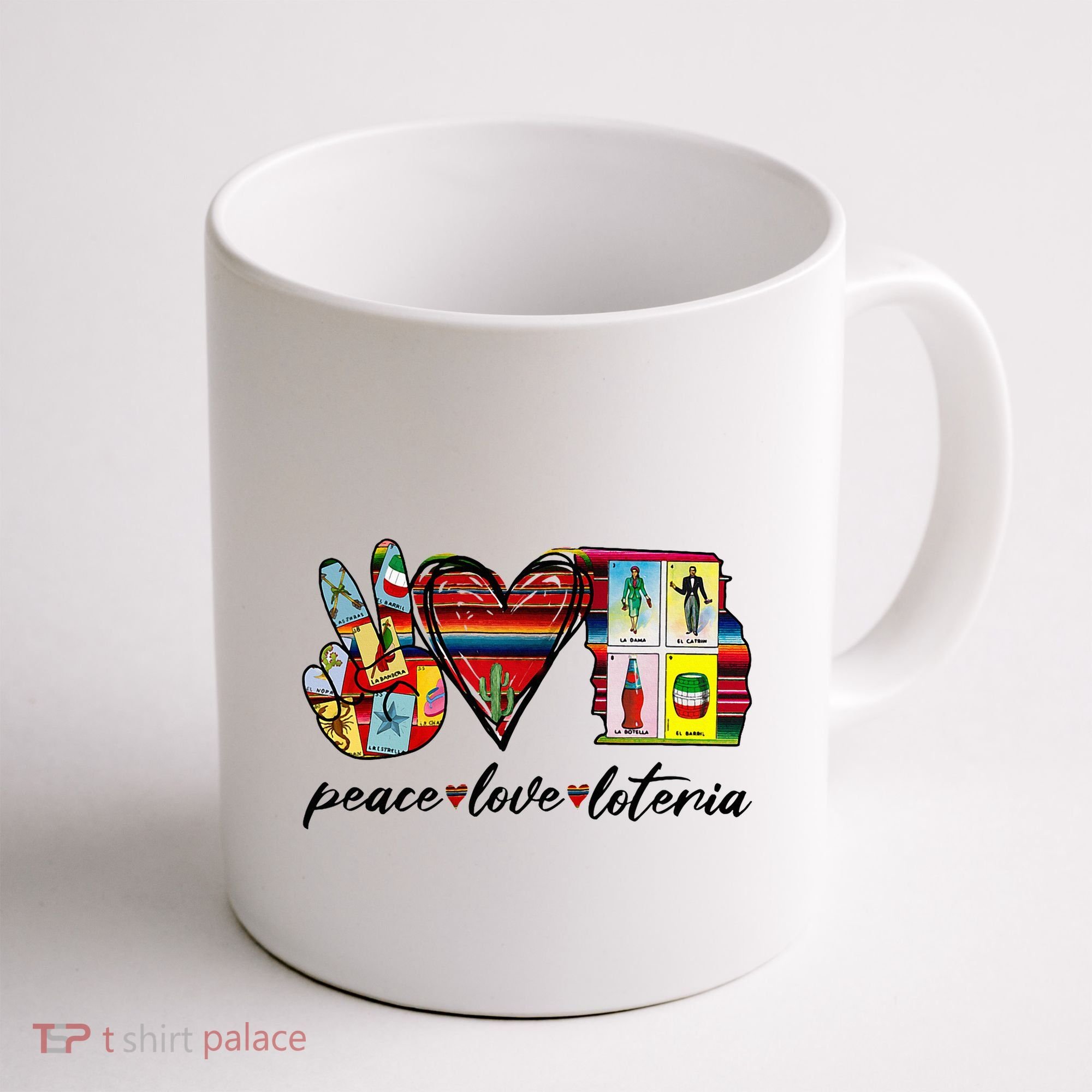 Peace Love Lottery Mexican Bingo Cards Latina Power Mexicana Coffee Mug