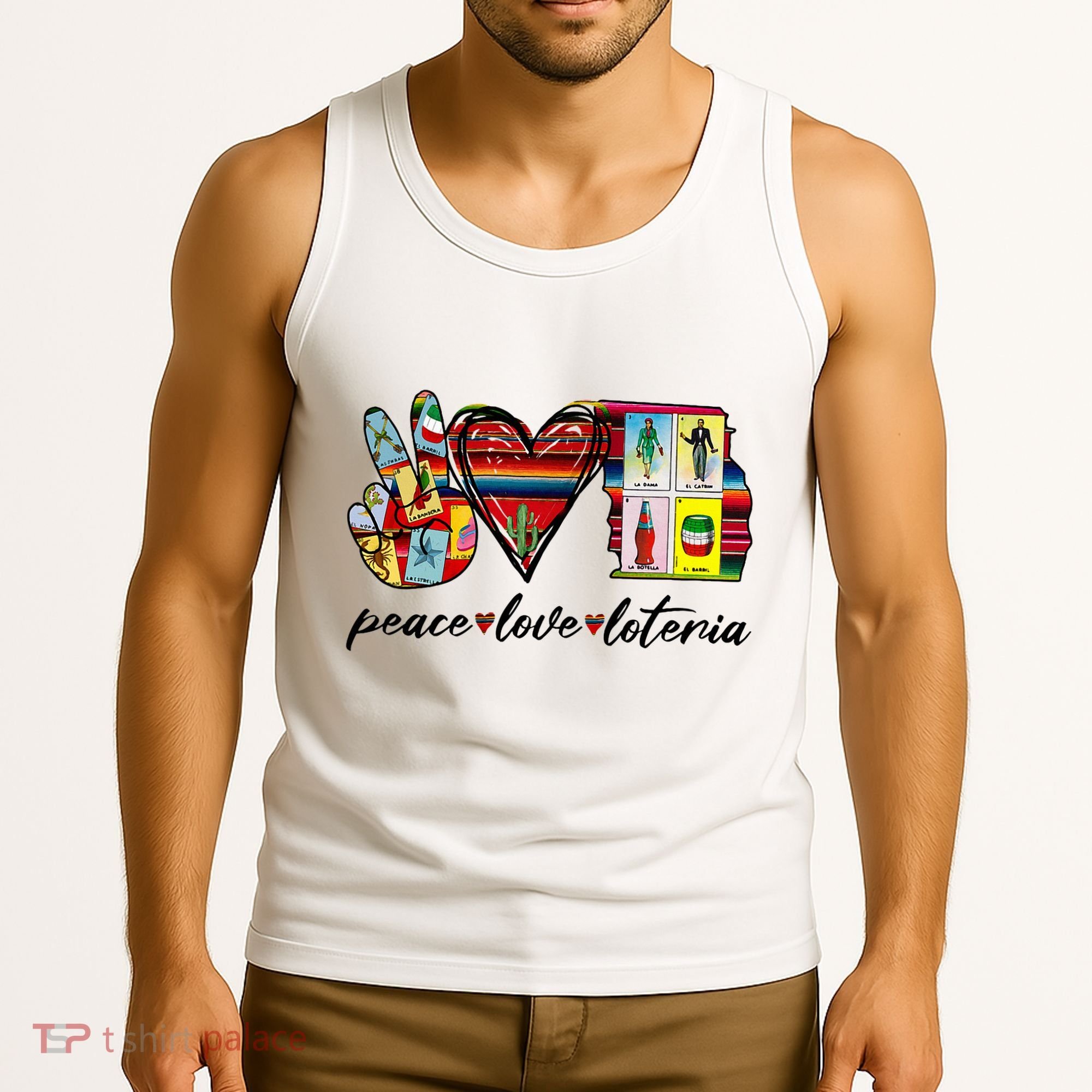 Peace Love Lottery Mexican Bingo Cards Latina Power Mexicana Tank Top