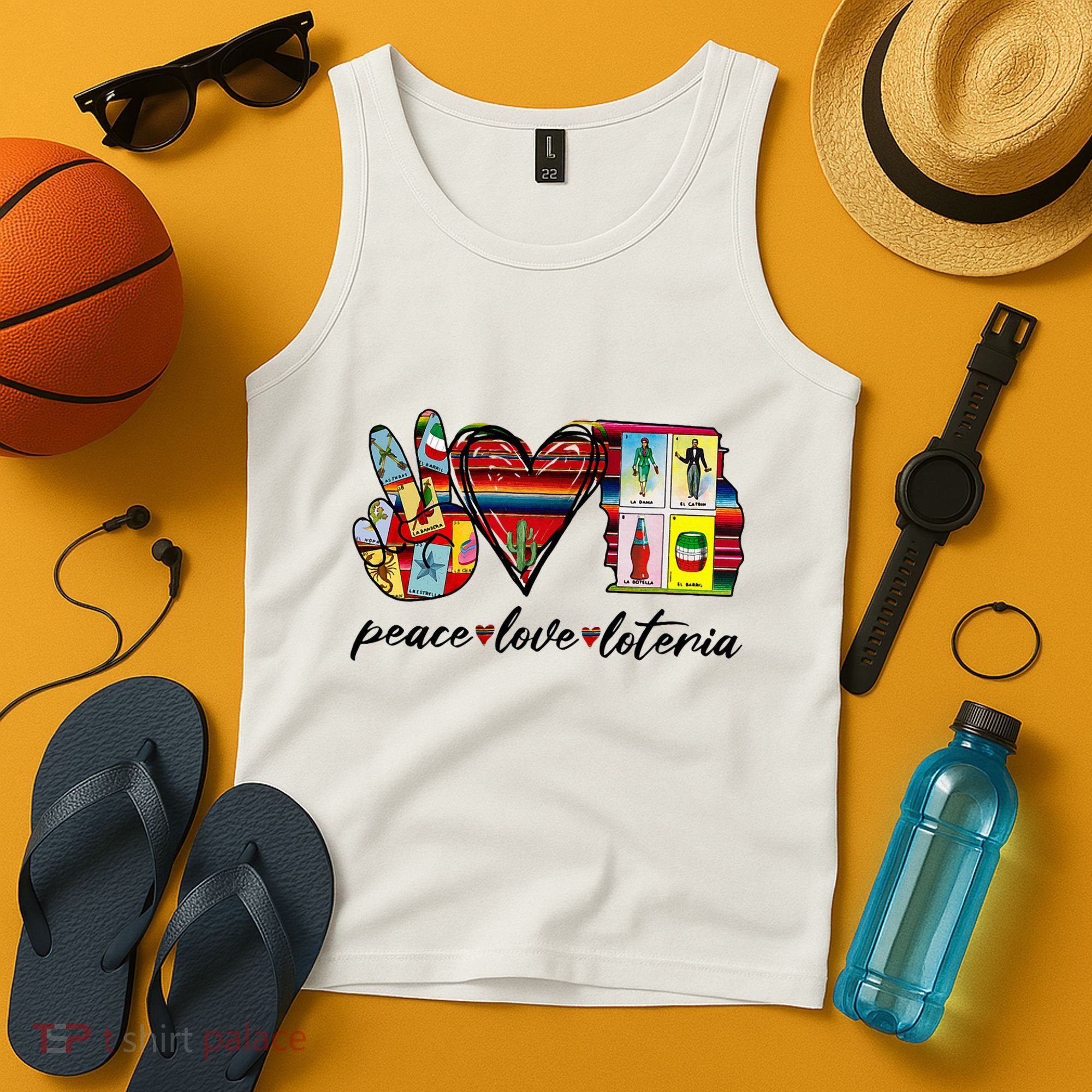 Peace Love Lottery Mexican Bingo Cards Latina Power Mexicana Tank Top