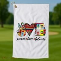 Peace Love Lottery Mexican Bingo Cards Latina Power Mexicana Golf Towel thumb 1