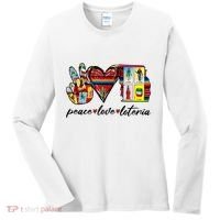 Peace Love Lottery Mexican Bingo Cards Latina Power Mexicana Women's Long Sleeve Shirt thumb 0