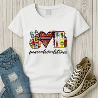 Peace Love Lottery Mexican Bingo Cards Latina Power Mexicana Women's T-Shirt thumb 3