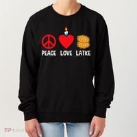 Peace Love Latke Menorah Lakes Happy Hanukkah  Women's Sweatshirt thumb 0