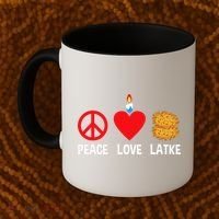 Peace Love Latke Menorah Lakes Happy Hanukkah  Coffee Mug thumb 2