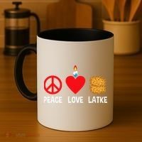 Peace Love Latke Menorah Lakes Happy Hanukkah  Coffee Mug thumb 4