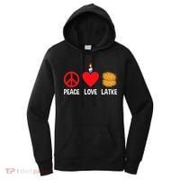 Peace Love Latke Menorah Lakes Happy Hanukkah  Women's Hoodie thumb 0