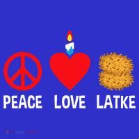 Peace Love Latke Menorah Lakes Happy Hanukkah  Apron thumb 3