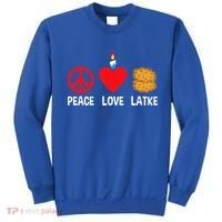 Peace Love Latke Menorah Lakes Happy Hanukkah  Sweatshirt thumb 0