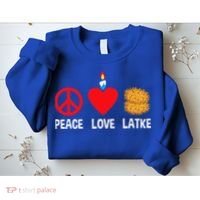 Peace Love Latke Menorah Lakes Happy Hanukkah  Sweatshirt thumb 2