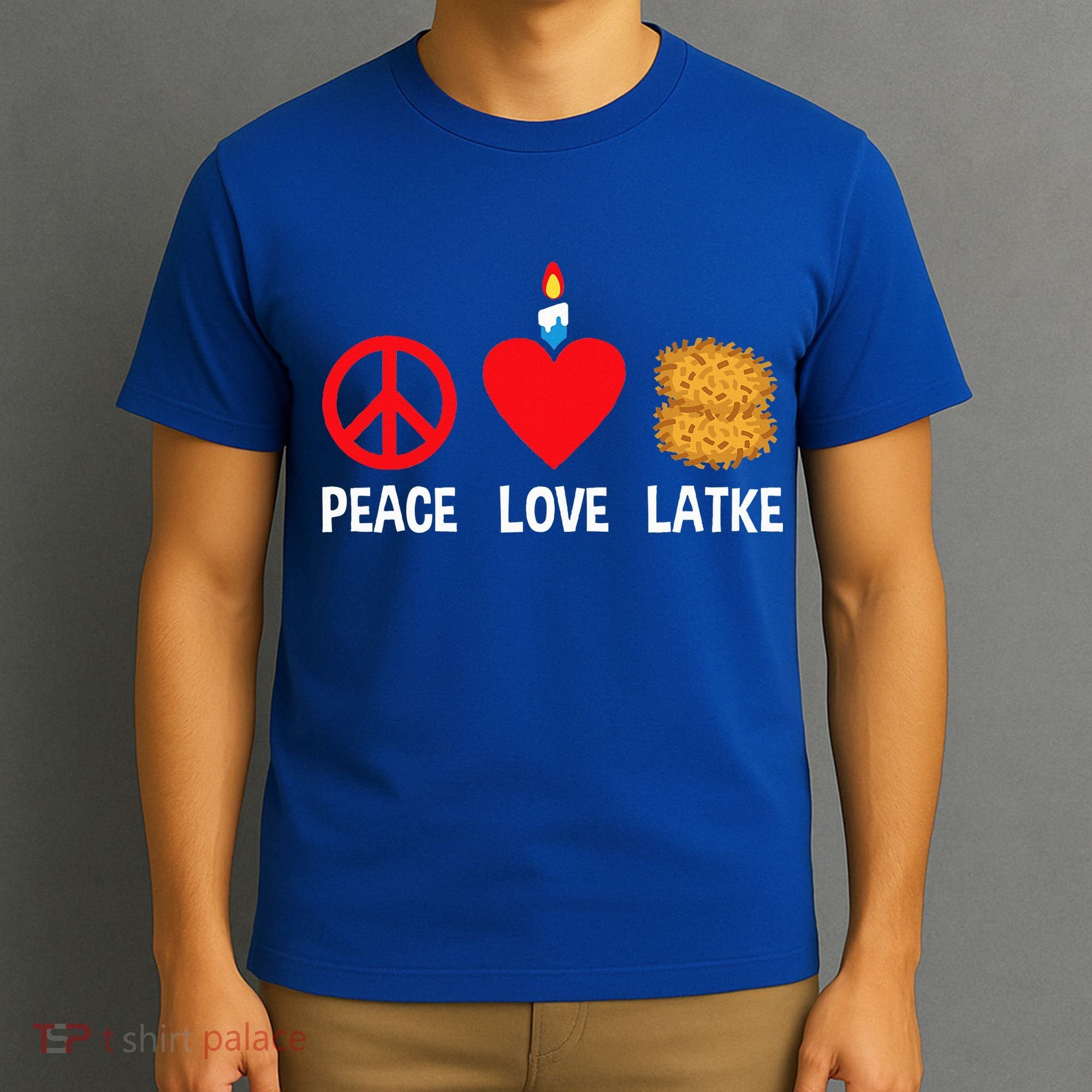 Peace Love Latke Menorah Lakes Happy Hanukkah  T-Shirt