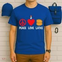 Peace Love Latke Menorah Lakes Happy Hanukkah  T-Shirt thumb 6