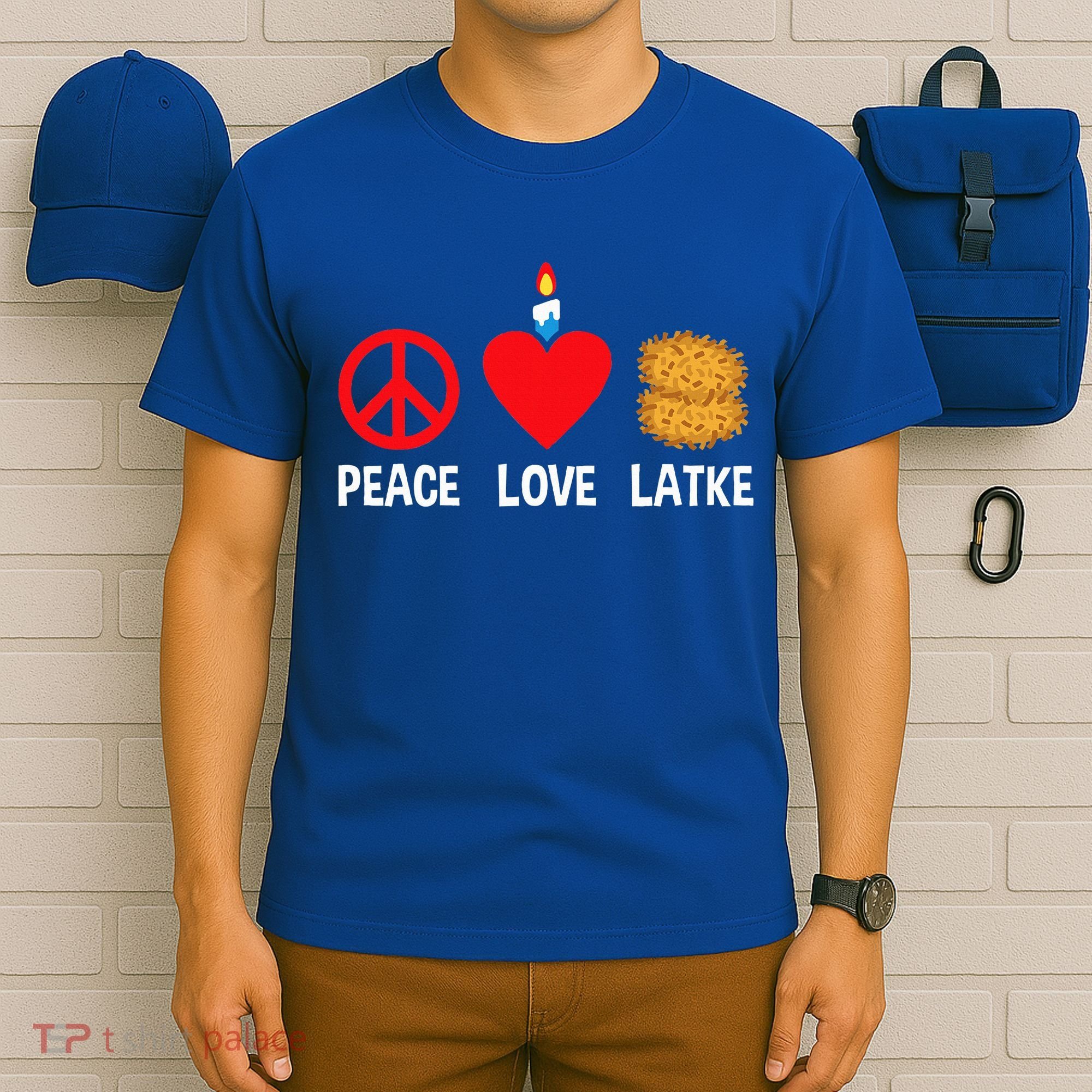 Peace Love Latke Menorah Lakes Happy Hanukkah  T-Shirt