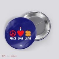 Peace Love Latke Menorah Lakes Happy Hanukkah  Button thumb 0