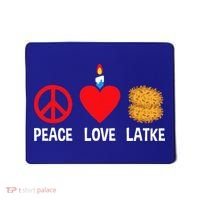 Peace Love Latke Menorah Lakes Happy Hanukkah  Mousepad thumb 0