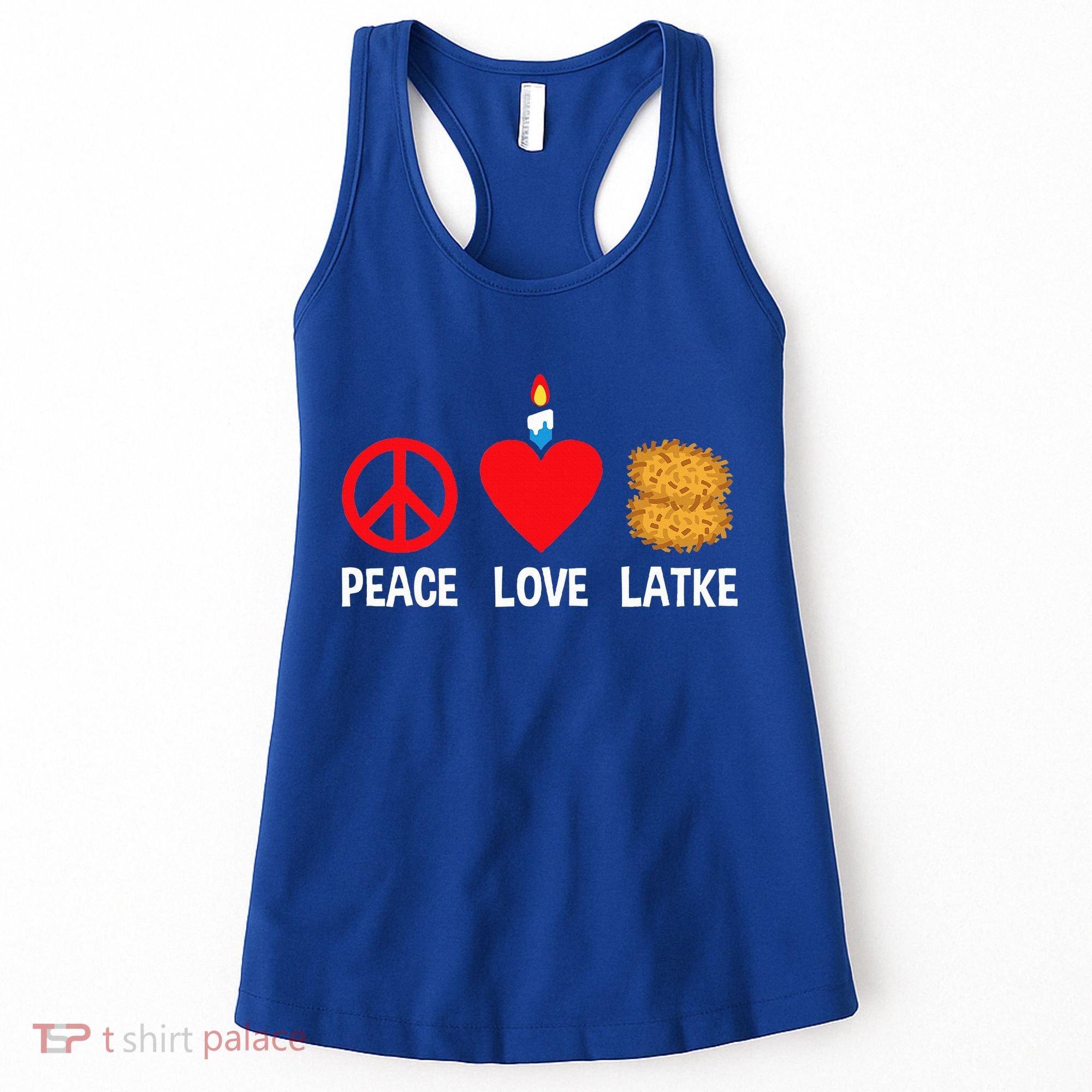 Peace Love Latke Menorah Lakes Happy Hanukkah  Women's Tank Top