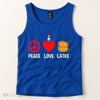 Peace Love Latke Menorah Lakes Happy Hanukkah  Tank Top thumb 2