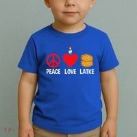 Peace Love Latke Menorah Lakes Happy Hanukkah  Toddler T-Shirt thumb 2