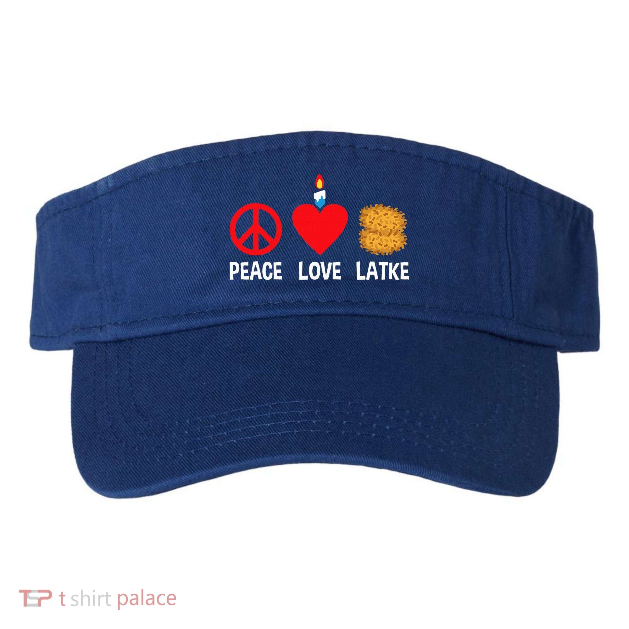 Peace Love Latke Menorah Lakes Happy Hanukkah  Visor
