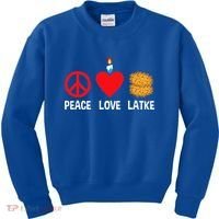 Peace Love Latke Menorah Lakes Happy Hanukkah  Kids Sweatshirt thumb 0