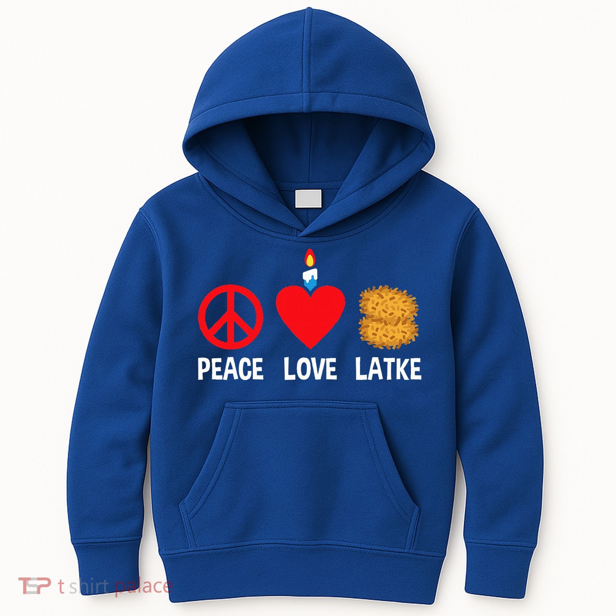 Peace Love Latke Menorah Lakes Happy Hanukkah  Kids Hoodie