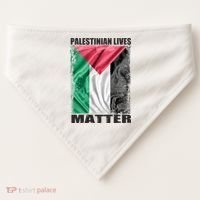 Palestinian Lives Matter Free Palestine Flag Palestinian USA-Made Doggie Bandana thumb 0