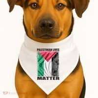 Palestinian Lives Matter Free Palestine Flag Palestinian USA-Made Doggie Bandana thumb 1