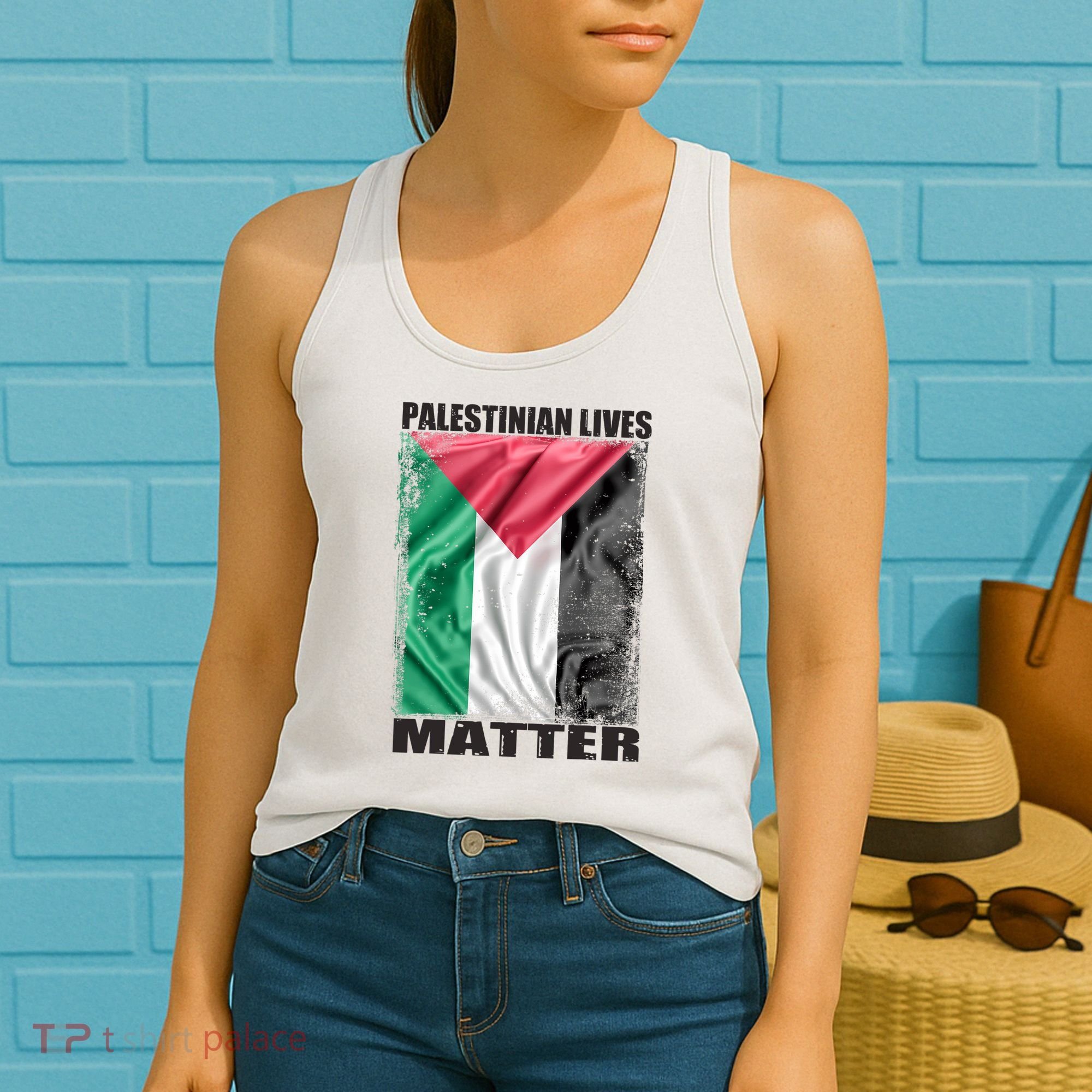 Palestinian Lives Matter Free Palestine Flag Palestinian Women's Tank Top