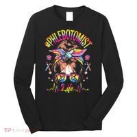 Phlebotomist Life Messy Bun Women Nurse Phlebotomy Long Sleeve Shirt thumb 0