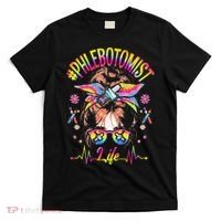 Phlebotomist Life Messy Bun Women Nurse Phlebotomy T-Shirt thumb 0